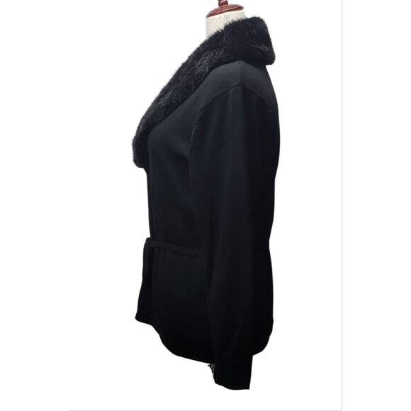 Vintage Eddie Bauer Tall XL Black Merino Wool Sweater Fine Italian Wool 90s Vibe - Picture 4 of 10